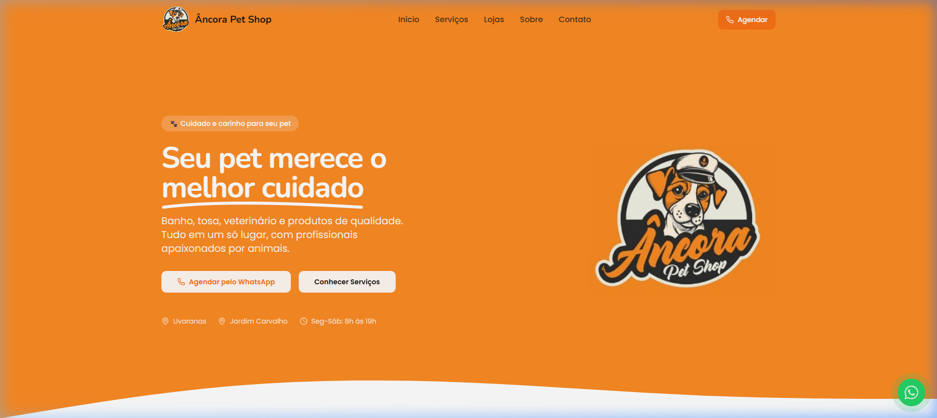Projeto Âncora Pet Shop - Site Institucional