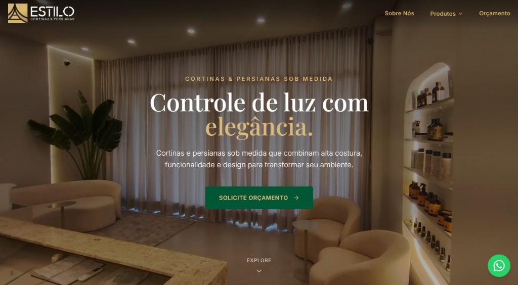 Projeto Estilo Cortinas - Site Institucional